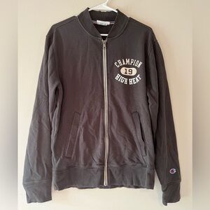 Champion Men’s Heritage French Terry Warm Up Jacket in Grey Size M